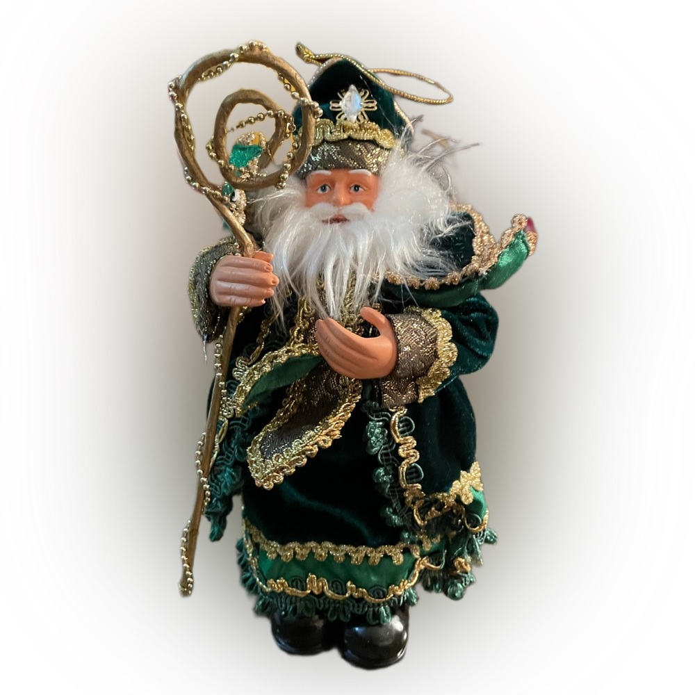 Emerald Santa Claus Ornament